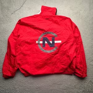 Vintage 90s Nautica Competition Lined Windbreaker Jacket Mens XL Red Logo